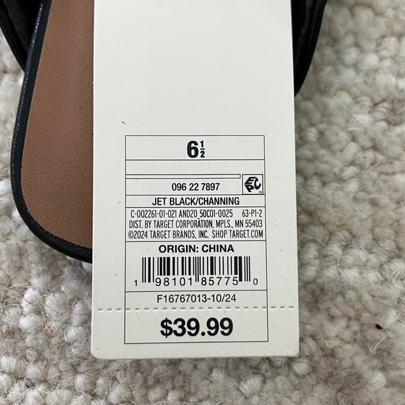 A New Day Channing  Black and Gold Studded Women's Mules - Picture 5 of 6